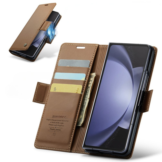 CASE фліп-чохол для Samsung Galaxy Z Fold6 5G, Litchi Wallet, коричневий