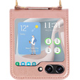 Шкіряний чохол для Samsung Galaxy Z Flip 5 5G, рожевий