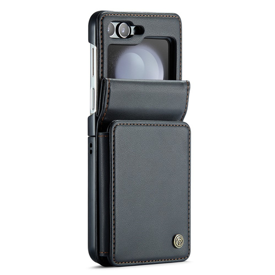 CASEME флип-кейс для Samsung Galaxy Z Flip5 5G, Litchi Wallet, чёрный