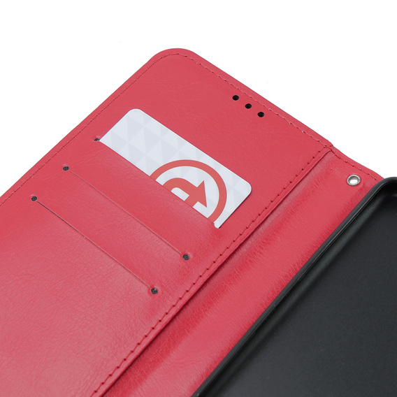 Откидной чехол для Oppo A58 4G, Crazy Horse Wallet, красный