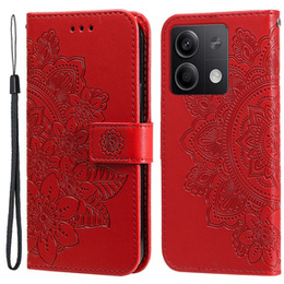 Откидной чехол для Xiaomi Redmi Note 13 5G, Mandala, красный