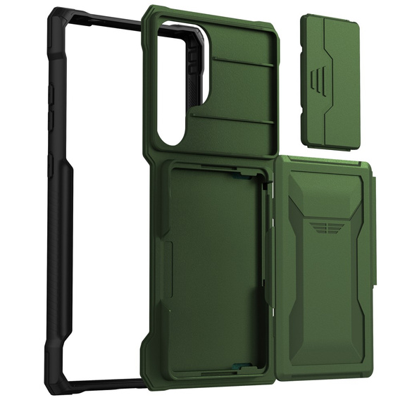 Чохол для Samsung Galaxy S24 Ultra, ERBORD SlideGuard with Card Holder, зелений