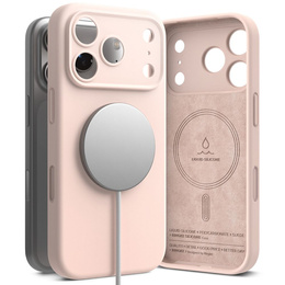 Чехол Ringke для iPhone 17 Pro Max, силиконовый магнитный MagSafe, розовый песок