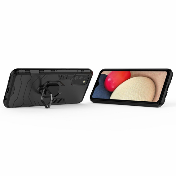 Чoхол до Samsung Galaxy A02S, Kickstand Ring, чорний