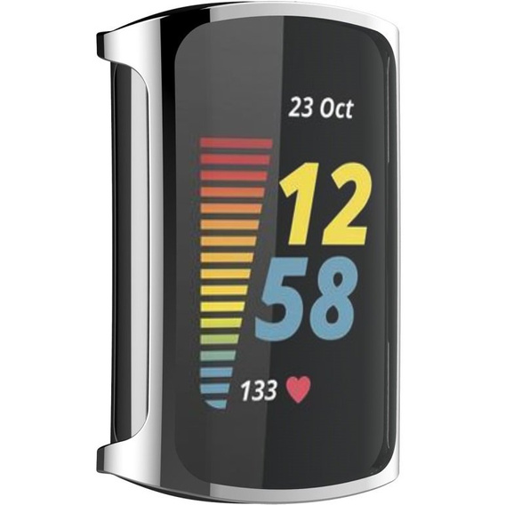 Чехол со встроенным стеклом для Fitbit Charge 5, Silver