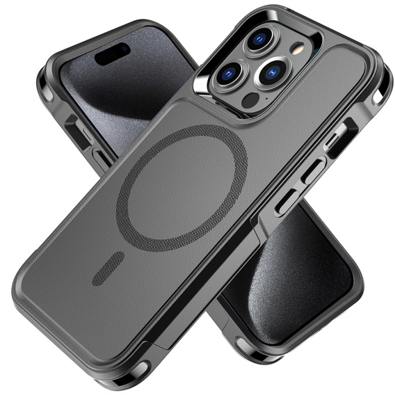 Чехол до iPhone 15 Pro Max, MagForce MagSafe, чёрный