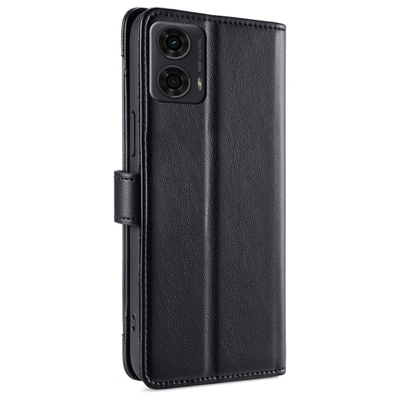 Откидной чехол для Motorola Moto G04 / G24 / G24 Power, Wallet Zipper Pocket, чёрный