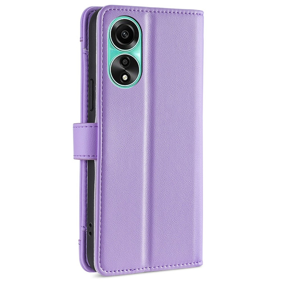 Откидной чехол для Oppo A78 4G, Wallet Zipper Pocket, фиолетовый