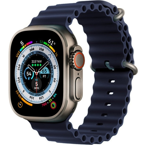 Силиконовый ремешок Apple Watch 1/2/3/4/5/6/7/8/SE/ULTRA 42/44/45/49mm, Midnight Blue