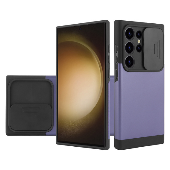 Чехол до Samsung Galaxy S24 Ultra, ERBORD MagProtect Slide Camera, фиолетовый