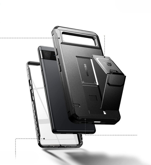 Броньований чохол для Google Pixel 6a, Dexnor Full Body, чорний