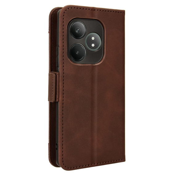Откидной чехол для Realme GT 6 / 6T, Card Slot, коричневый