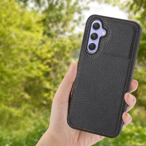 Кожаный чехол для Samsung Galaxy A54, Lychee leather Case, черный