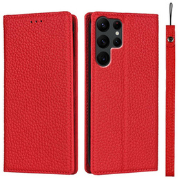 Шкіряний чохол для Samsung Galaxy S22 Ultra, ERBORD Grain Leather, червоний