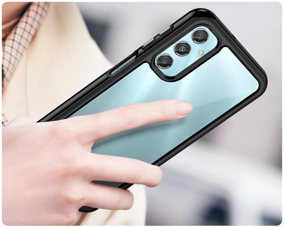 Чехол до Samsung Galaxy A25 5G, Fusion Hybrid, прозрачный / черный + 9H стекло