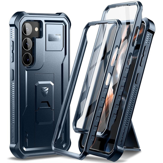 Бронированный чехол для Samsung Galaxy S23 Plus, Dexnor Full Body (Two Frames), темно-синий
