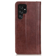 Чoхол до Samsung Galaxy S23 Ultra, Wallet Litchi Leather, коричневий