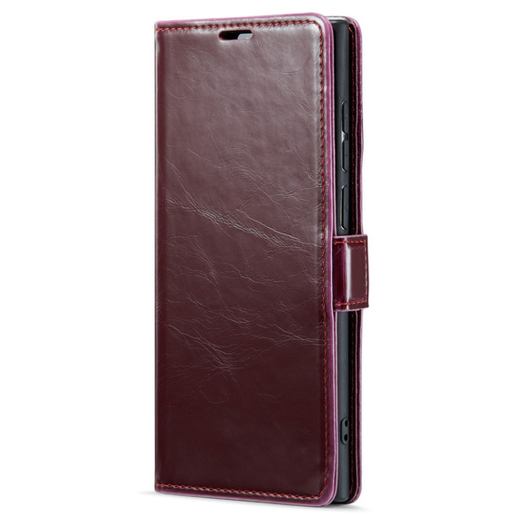 Чохол-книжка для Samsung Galaxy S23 Ultra, ERBORD Waxy Wallet, червоний