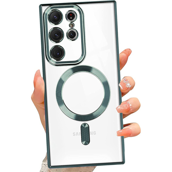Чехол до Samsung Galaxy S23 Ultra, MagSafe Hybrid, зелёный