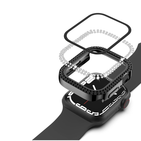 2в1 чехол и защитное стекло для часов Apple Watch 4/5/6/SE 44mm, Black