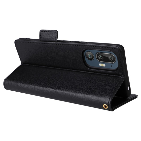 Чoхол до HTC U24 Pro 5G, Wallet Litchi Leather, чорний