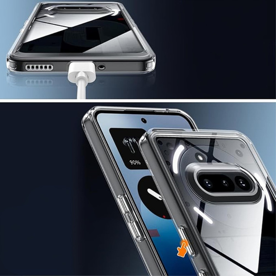 Чехол до Nothing Phone 3a, Fusion Hybrid, прозрачный