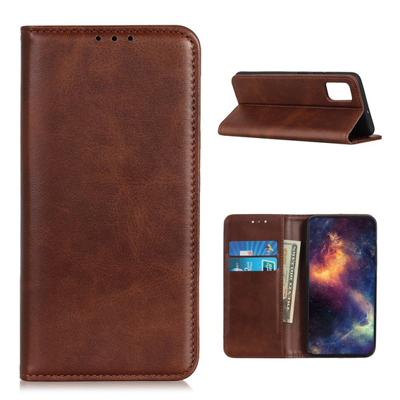 Чохол-фліп для Samsung Galaxy M51, Split Leather, коричневий