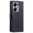 чехол-крышка для Xiaomi Redmi Note 13 Pro 4G / Xiaomi Redmi Note 14S / Xiaomi Poco M6 Pro 4G, Rhombus Crossbody Leather, чёрный