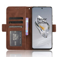 Откидной чехол для OnePlus 12 5G, Card Slot, коричневый