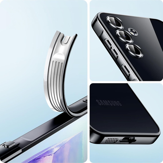 Чохол для Samsung Galaxy S24 FE, Electro MagSafe, чорний + Скло на екран