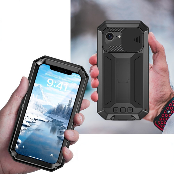 Броньований чохол для iPhone 16E, R-JUST, чорний