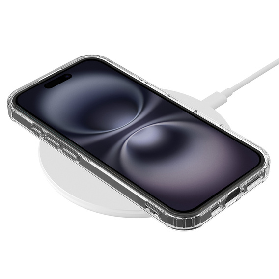 Магнитный чехол MagSafe для iPhone 16 Plus, ERBORD CrystalMag, прозрачный + стекло для экрана