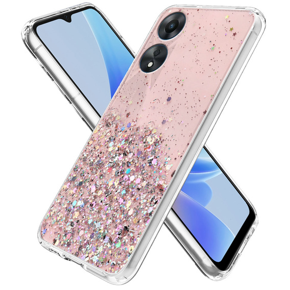 Чехол до Oppo A17, Glittery, розовый