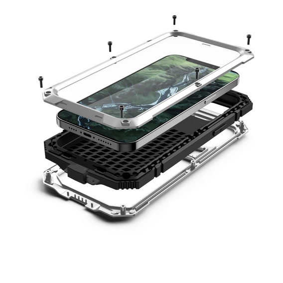 Бронированный чехол для iPhone 12 Mini, R-JUST, серебряный