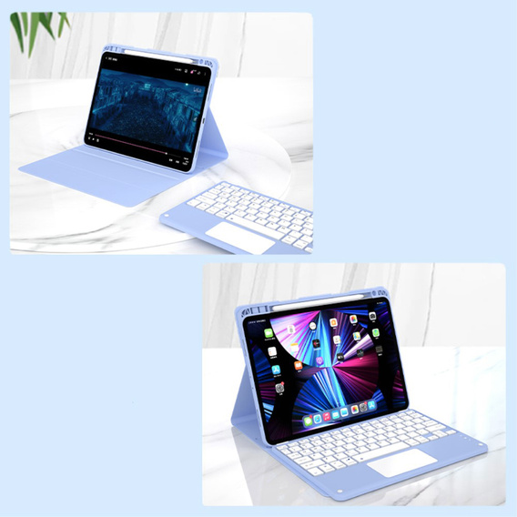 Чехол + клавиатура iPad Air 10.9 4 2020 / 5 2022, Touchpad, синий