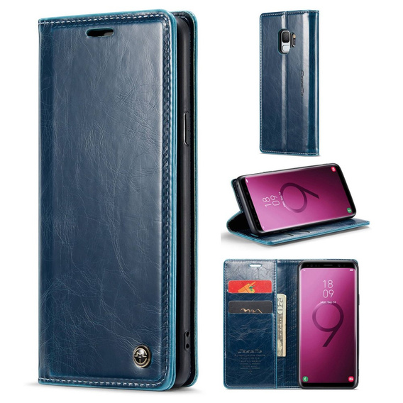 Флип-кейс CASEME для Samsung Galaxy S9, Waxy Textured, синий