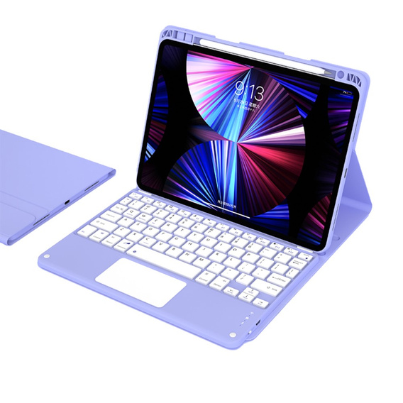 Чехол + клавиатура iPad Air 10.9 4 2020 / 5 2022, Touchpad, фиолетовый