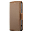 Чехол для Samsung Galaxy S24, ERBORD Glossy Litchi, кошелек с клапаном, коричневый