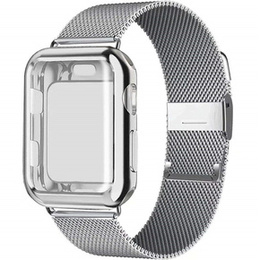 Металический браслет с чехлом для часов Apple Watch 1/2/3/4/5/6/SE (42/44MM), Silver