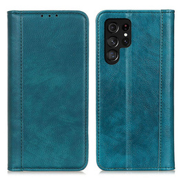 Чехол до Samsung Galaxy S24 Ultra, Wallet Litchi Leather, зелёный