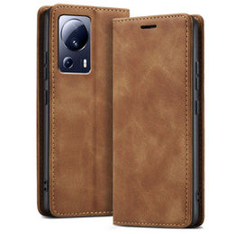 Чехол для Xiaomi 13 lite, ERBORD Vintage, бумажник с клапаном, коричневый