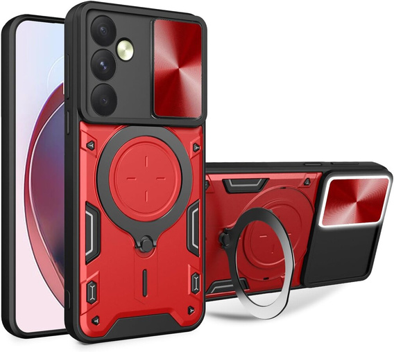 Бронированный чехол для Samsung Galaxy M55 5G, CamShield Slide, красный