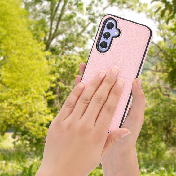 Шкіряний чохол для Samsung Galaxy A54, Lychee leather Case, рожевий