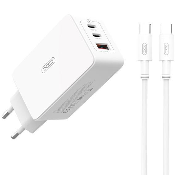 Мережевий зарядний пристрій XO CE12, USB-C, 20 Вт + USB-C - кабель блискавки, білий