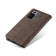 Чехол CASEME для Xiaomi Redmi Note 10 Pro, Leather Wallet Case, кофе