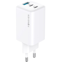 Зарядний пристрій Forcell 65W GaN 2x USB C 1x USB A , White