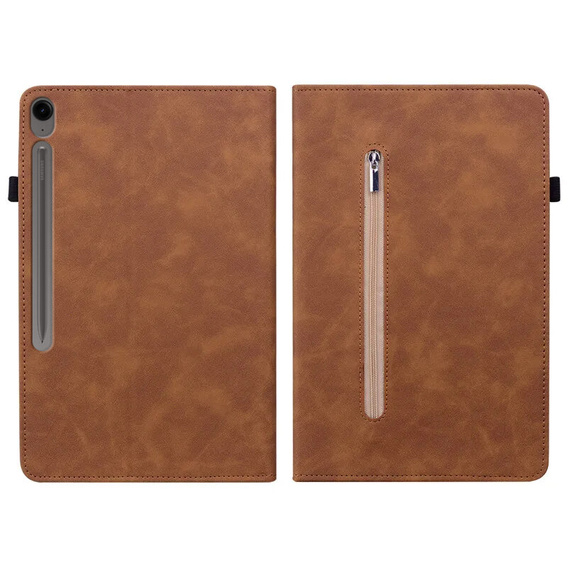 Чехол для Samsung Galaxy Tab S10 Lite / S10 FE / S9 FE, Wallet Pen Slot, коричневый