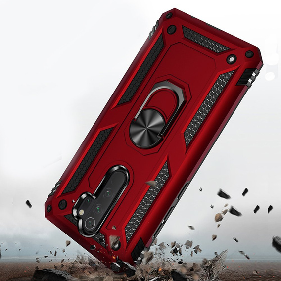 Бронированный Чехол до Xiaomi Redmi Note 8 Pro, Nox Case Ring, красный