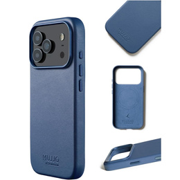 Чехол Mujjo Leather Case для iPhone 17 Pro Max, MagSafe, синий