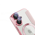 Откидной чехол для iPhone 16, RFID Wallet MagSafe CamShield, розовый